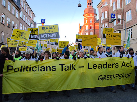 Greenpeace protesters during COP15 event in Copenhagen, December 12, 2009 (photo: happy.apple/flickr)